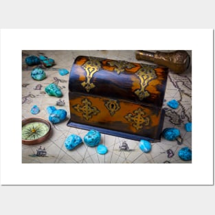 Treasure Box And turquoise Stones Posters and Art